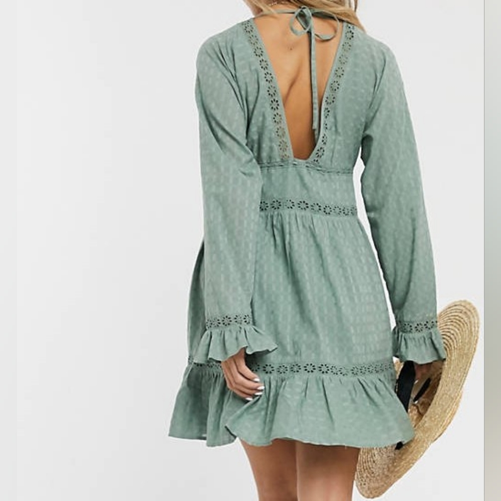 Boho mini smock dress